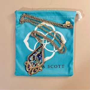 Kendra Scott Abalone Shell Teardrop Necklace
